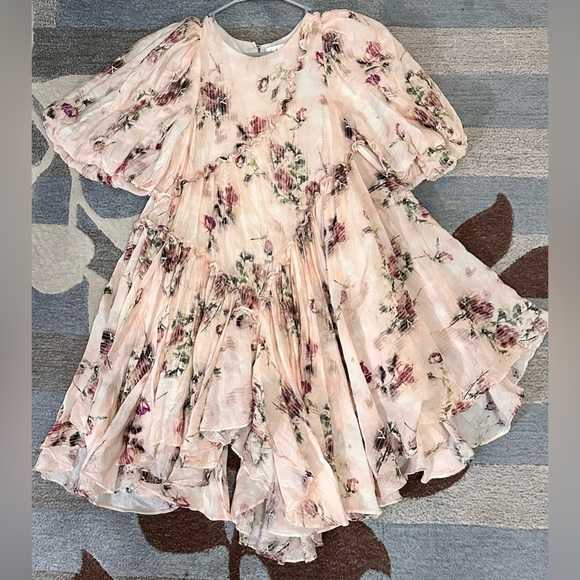 Sofie the Label A Dream is a Wish 3/4 Romance Sleeve Watercolor Asymmetric Frock - Picture 3 of 13